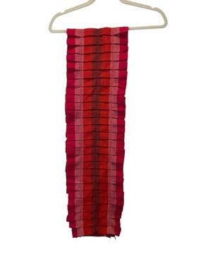 ECHO Pleated Scarf Women's Red Striped Pleated Skirt OS